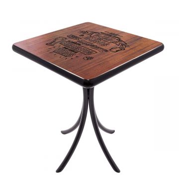 Mesa Madeira 60x60cm Cor Preta - Bistrô Fixa 78cm pta - Família e Amigos