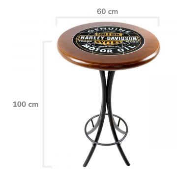 Mesa Madeira Azulejo 60cm Cor Natural - Bistrô Fixa 98cm pta - Harley Davidson Genuine