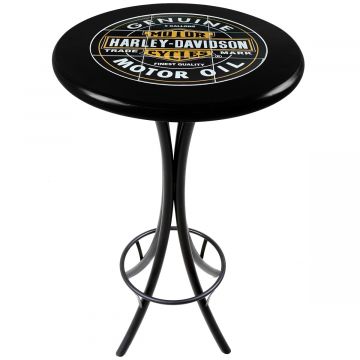 Mesa Madeira Azulejo 60cm Cor Preta - Bistrô Fixa 98cm pta - Harley Davidson Genuine