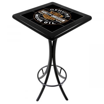 Mesa Madeira Azulejo 60x60cm Cor Preta - Bistrô Fixa 98cm pta - Harley Davidson Genuine