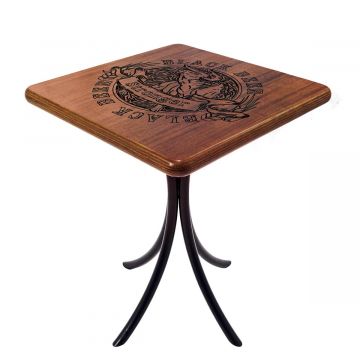 Mesa Madeira 60x60cm Cor Natural - Bistrô Fixa 78cm pta - Black Beer