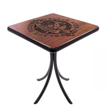 Mesa Madeira 60x60cm Cor Preta - Bistrô Fixa 78cm pta - Black Beer