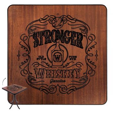 Cj Mesa Madeira 60x60cm Cor Preta - Bistrô Fixa 78cm pta + 3 Cadeiras 43 pta - Stronger Whiskey