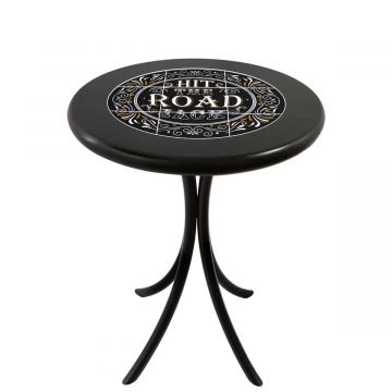 Mesa Madeira Azulejo 60cm Cor Preta - Bistrô Fixa 78cm pta - Hit The Road Jack