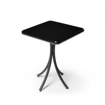 Mesa Madeira 60x60cm Cor Preta - Bistrô Fixa 78cm pta - Liso