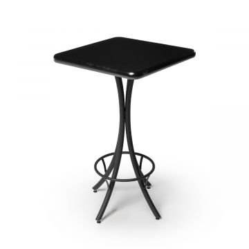 Mesa Madeira 60x60cm Cor Preta - Bistrô Fixa 98cm pta - Liso