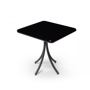 Mesa Madeira 70x70cm Cor Preta - Bistrô Fixa 78cm pta  - Liso