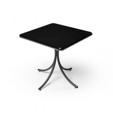 Mesa Madeira 80x80cm Cor Preta - Bistrô Fixa 78cm pta - Liso