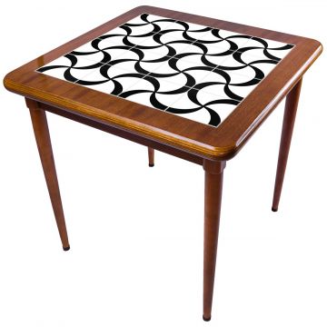 Mesa Madeira Azulejo 80x80cm Cor Natural - Base 4pé 78cm nat - Luar