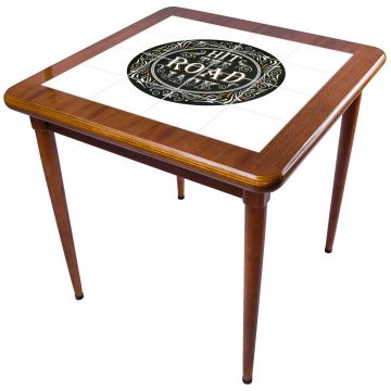 Mesa Madeira Azulejo 80x80cm Cor Natural - Base 4pé 78cm nat - Hit The Road Jack