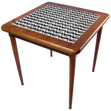 Mesa Madeira Azulejo 80x80cm Cor Natural - Base 4pé 78cm nat - Copacabana