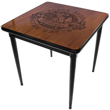 Mesa Madeira 80x80cm Natural/Preta - Base 4pé 78cm pta - Black Beer