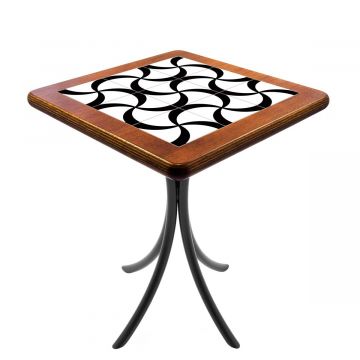 Mesa Madeira Azulejo 60x60cm Cor Natural - Bistrô Fixa 78cm pta - Luar