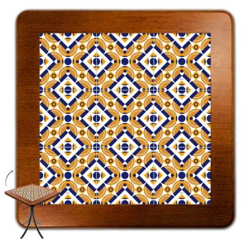 Mesa Madeira Azulejo 60x60cm Cor Natural - Bistrô Fixa 78cm pta - Anos Dourados