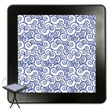 Mesa Madeira Azulejo 60x60cm Cor Preta - Bistrô Fixa 78cm pta - Ondulação