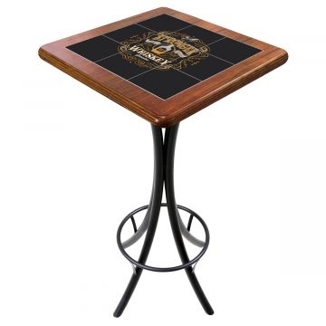 Mesa Madeira Azulejo 60x60cm Cor Natural - Bistrô Fixa 98cm pta - Stronger Whiskey