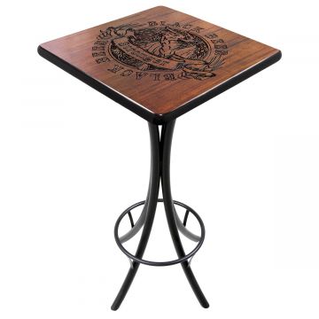 Mesa Madeira 60x60cm Cor Preta - Bistrô Fixa 98cm pta - Black Beer