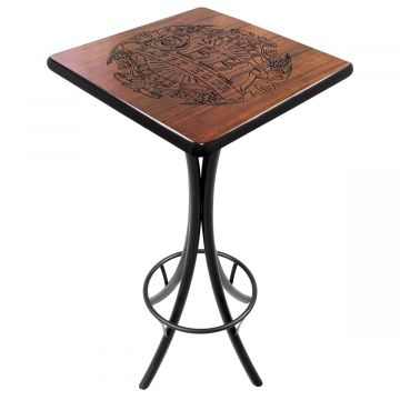 Mesa Madeira 60x60cm Cor Preta - Bistrô Fixa 98cm pta - Beer Happy Hour