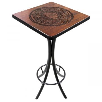 Mesa Madeira 60x60cm Cor Preta - Bistrô Fixa 98cm pta - Pilsner