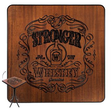 Mesa Madeira 60x60cm Cor Preta - Bistrô Fixa 98cm pta - Stronger Whiskey