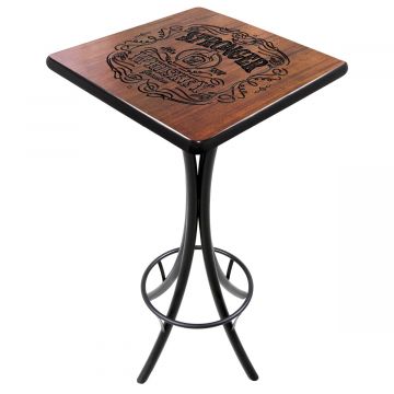 Mesa Madeira 60x60cm Cor Preta - Bistrô Fixa 98cm pta - Stronger Whiskey