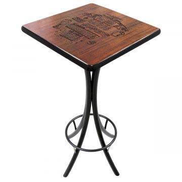 Mesa Madeira 60x60cm Cor Preta - Bistrô Fixa 98cm pta - Familia e amigos