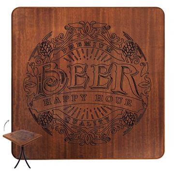 Mesa Madeira 60x60cm Cor Natural - Bistrô Fixa 78cm pta - Beer Happy Hour