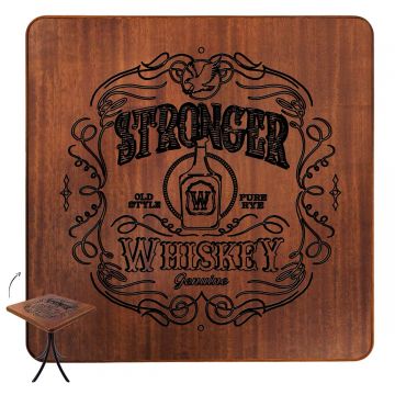 Mesa Madeira 60x60cm Cor Natural - Bistrô Fixa 78cm pta - Stronger Whiskey