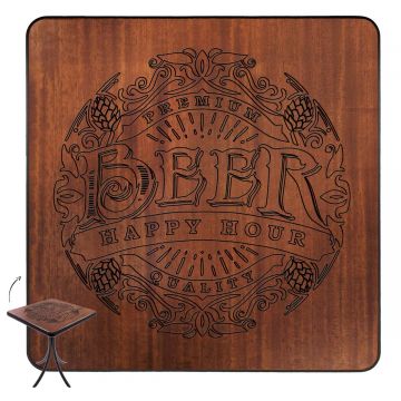 Mesa Madeira 60x60cm Cor Preta - Bistrô Fixa 78cm pta - Beer Happy Hour