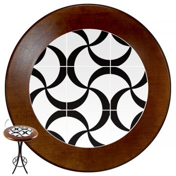 Mesa Madeira Azulejo 60cm Cor Natural - Bistrô Fixa 98cm pta - Luar