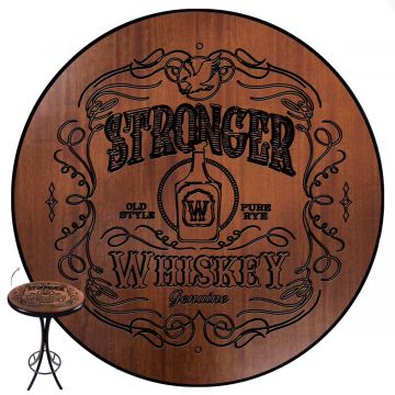 Mesa Madeira 60cm Cor Preta - Bistrô Fixa 98cm pta - Stronger Whiskey