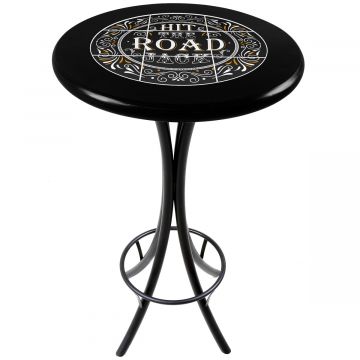 Mesa Madeira Azulejo 60cm Cor Preta - Bistrô Fixa 98cm pta - Hit The Road Jack