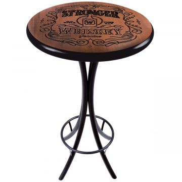 Mesa Madeira 60cm Cor Preta - Bistrô Fixa 98cm pta - Stronger Whiskey