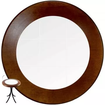 Mesa Madeira Azulejo 60cm Cor Natural - Bistrô Fixa 78cm pta - Azulejo Branco