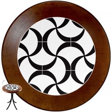 Mesa Madeira Azulejo 60cm Cor Natural - Bistrô Fixa 78cm pta - Luar