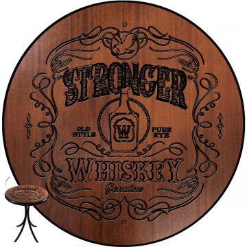 Mesa Madeira 60cm Cor Preta - Bistrô Fixa 78cm pta - Stronger Whiskey