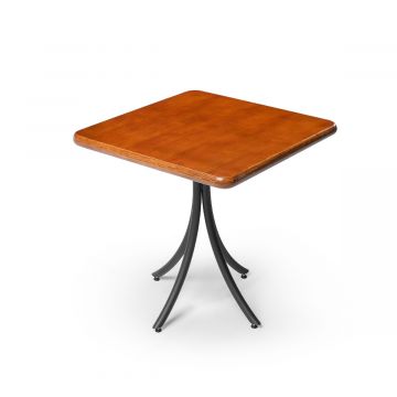 Mesa Madeira 70x70cm Cor Natural - Bistrô Fixa 78cm pta - Liso