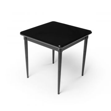 Mesa Madeira 80x80cm Cor Preta - Base 4pé 78cm pta - Liso