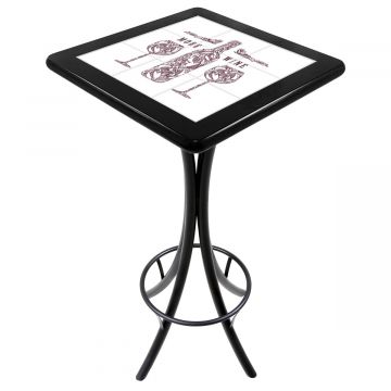 Mesa Madeira Azulejo 60x60cm Cor Preta - Bistrô Fixa 98cm pta - More Wine