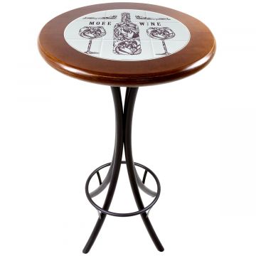 Mesa Madeira Azulejo 60cm Cor Natural - Bistrô Fixa 98cm pta - More Wine