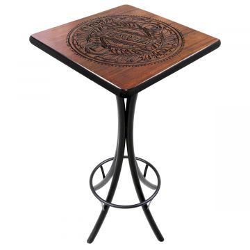 Mesa Madeira 60x60cm Cor Preta - Bistrô Fixa 98cm pta - Weissbier