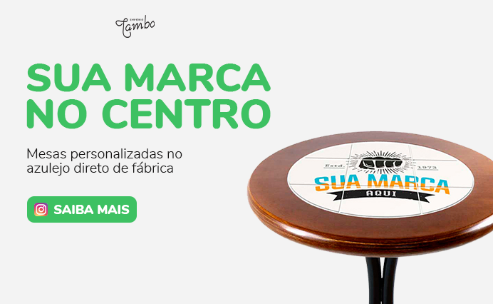 sua marca no centro - mesas personalizadas direto de fábrica