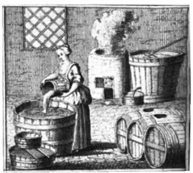 Ilustração de uma mulher fazendo cerveja na antiguidade