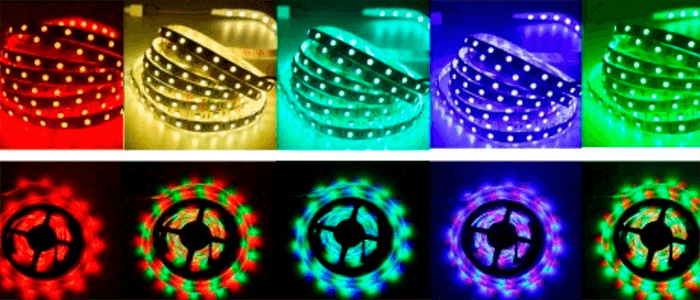 Fitas de LED coloridas